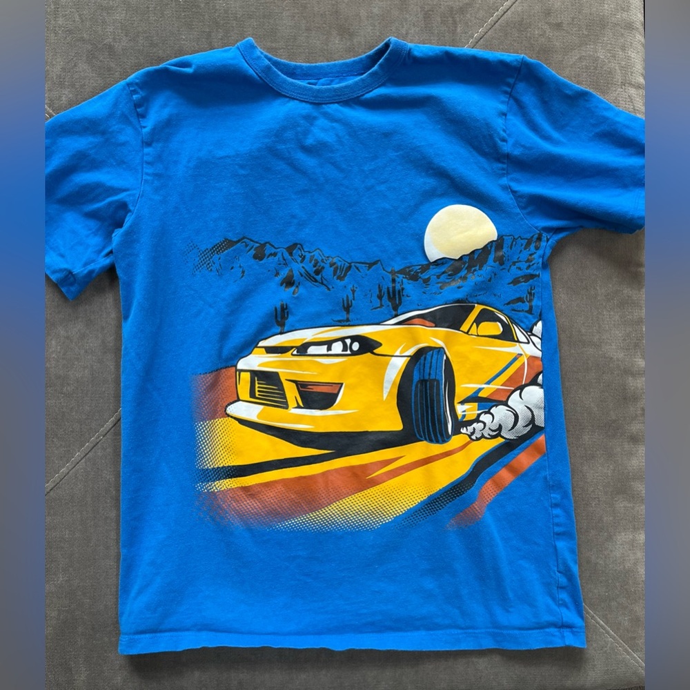Place Blue and Yellow Car Graphic Tee